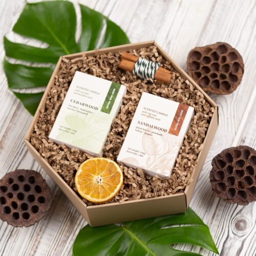 prezent ze świecami zapachowymi